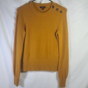 J.Crew Women's Merino Wool Alpaca Blend Crewneck Sweater Gold Yellow Size XS